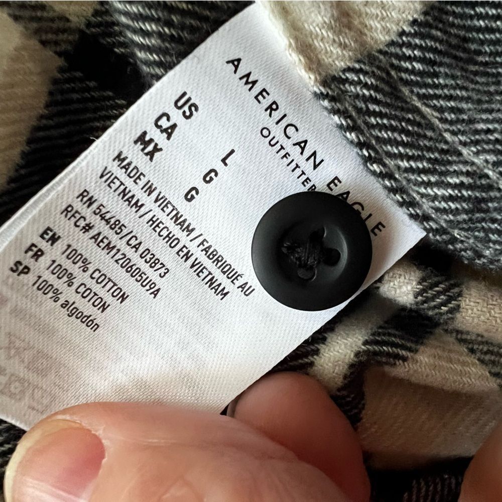 American Eagle Men’s L Super Soft Plaid Flannel Shirt NWT - Picture 9 of 9